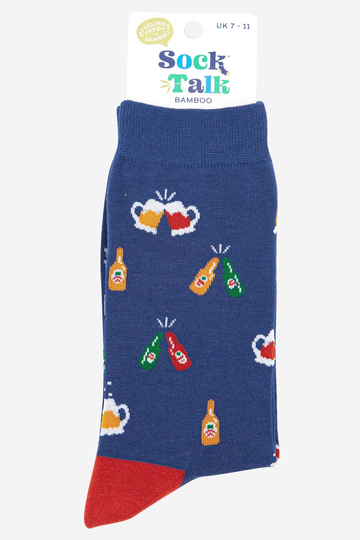 Men's Bamboo Socks - Blue, Beer Party