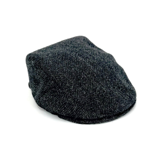 Harris Tweed Flat Cap (One Size Fits All) Charcoal