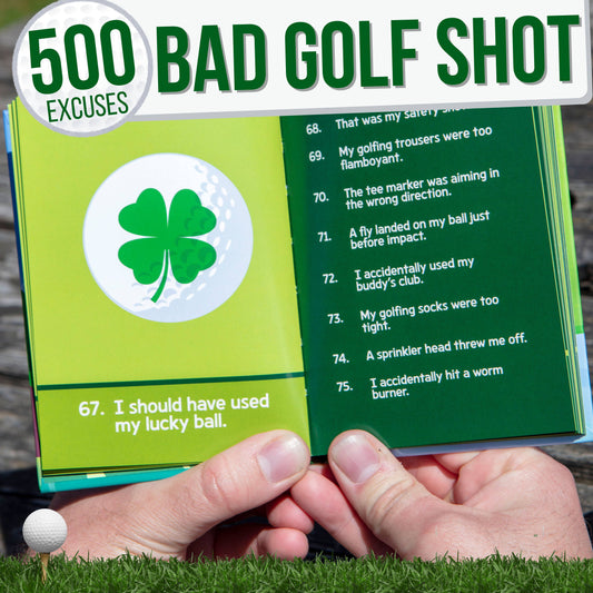 500 Excuses For a Bad Golf Shot Joke Gift Book - Men's Gifts