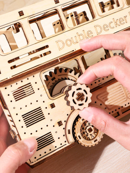 DIY Model wooden kit double decker bus