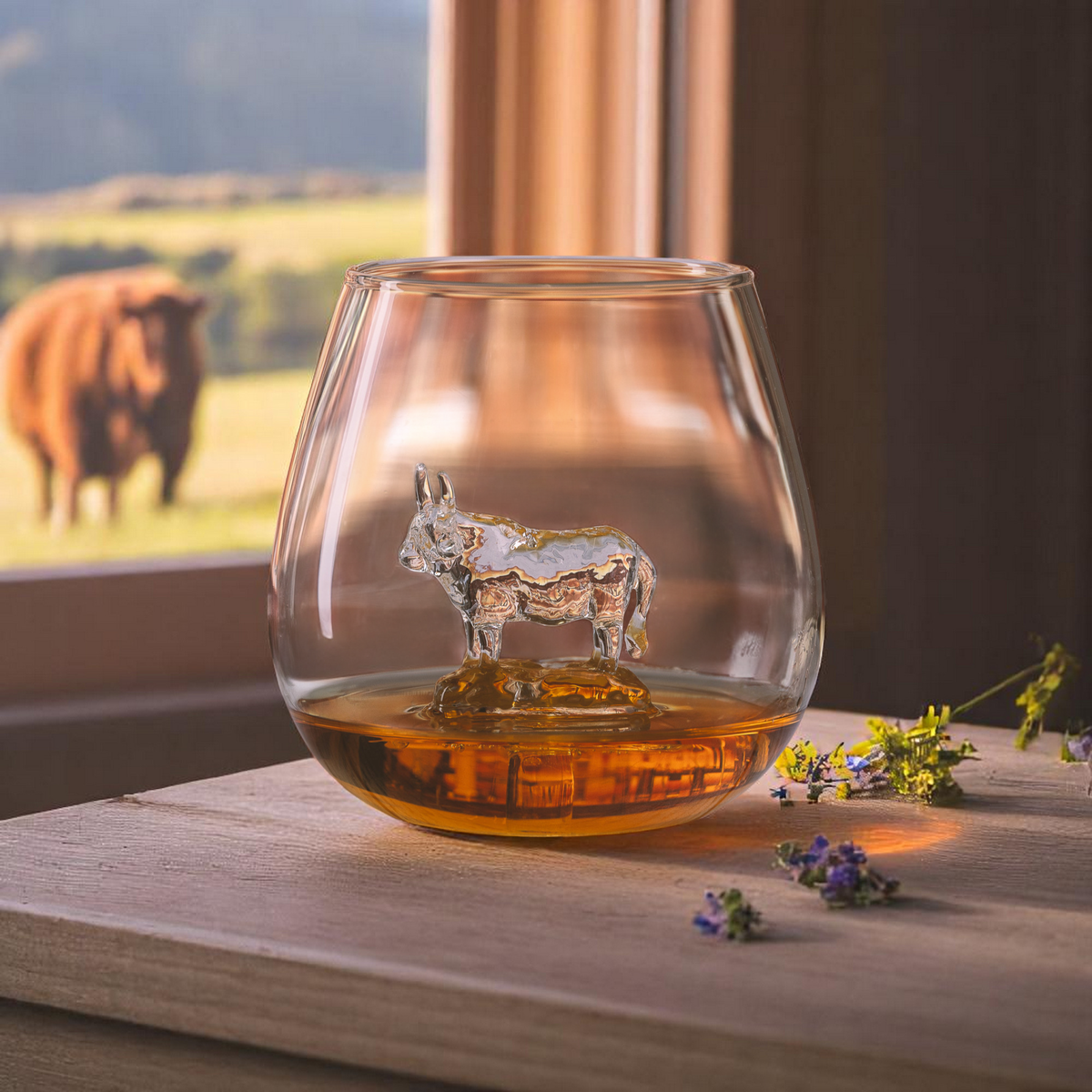 Bar Bespoke Highland Cow in a Glass