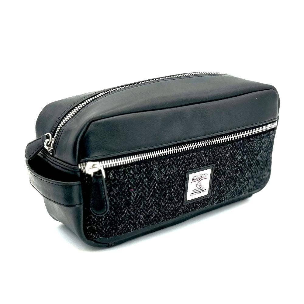 Harris Tweed Toiletry Bag Charcoal