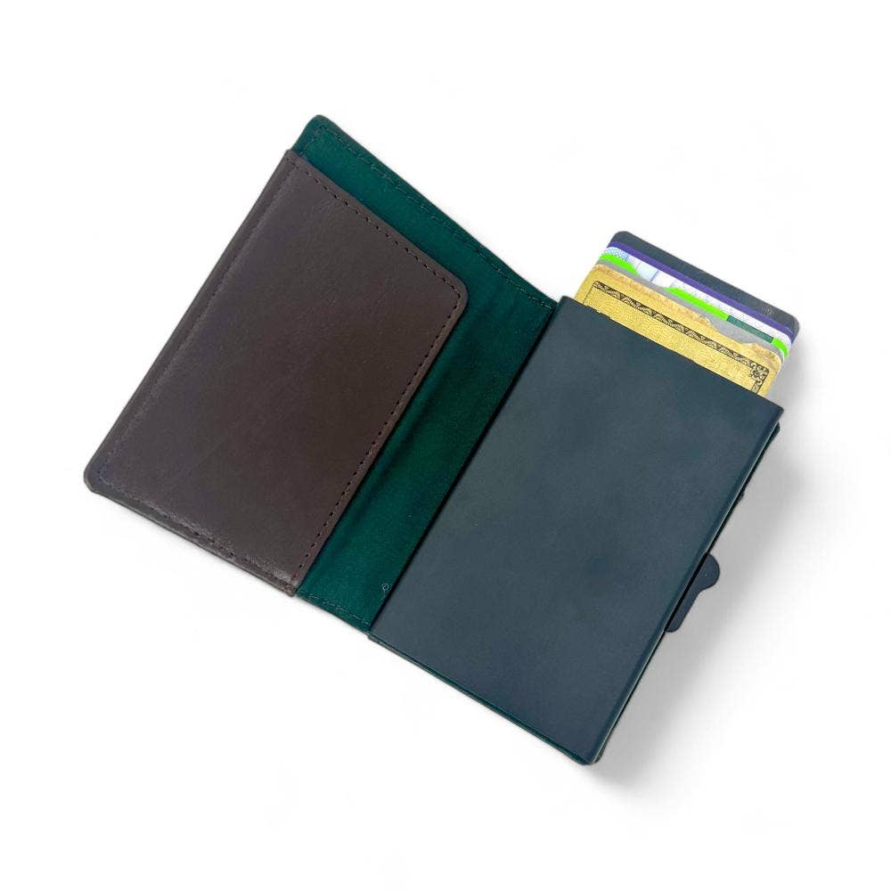 Harris Tweed RFID Pop Up Card Wallet in Country Green