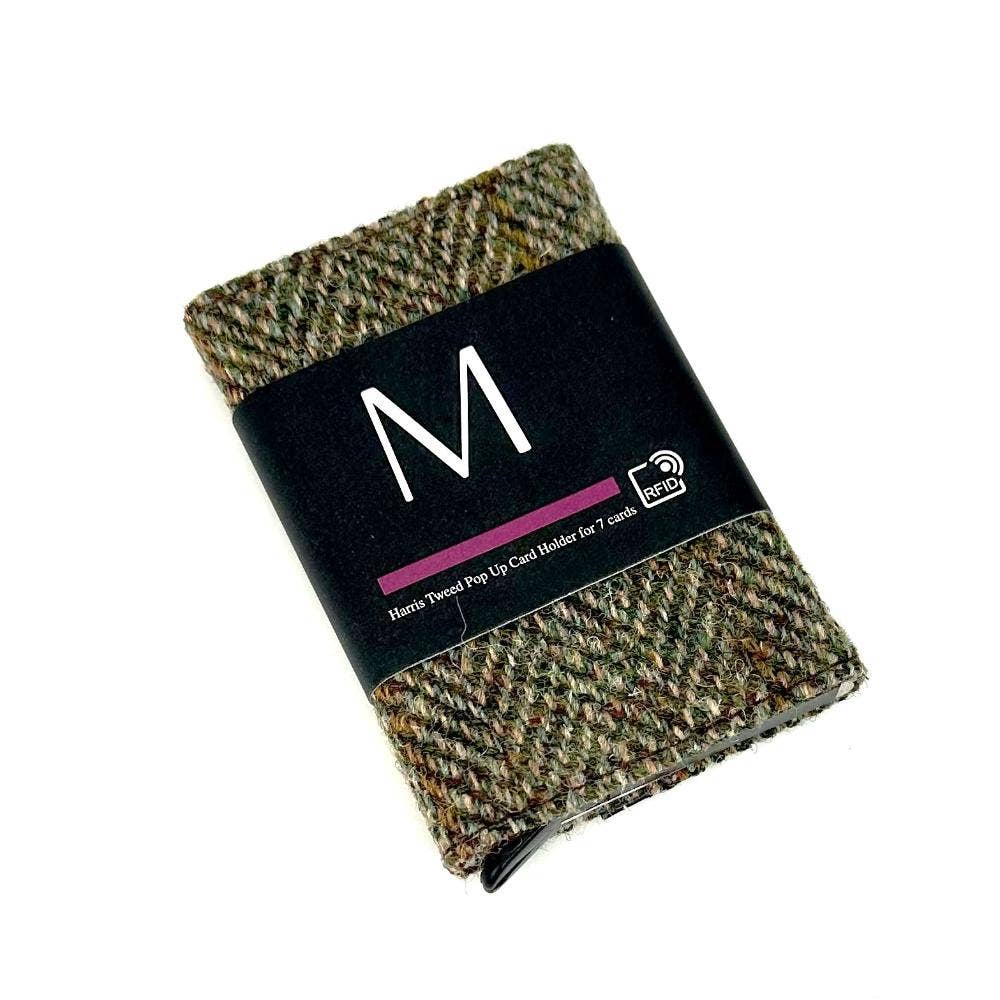 Harris Tweed RFID Pop Up Card Holder Country Green