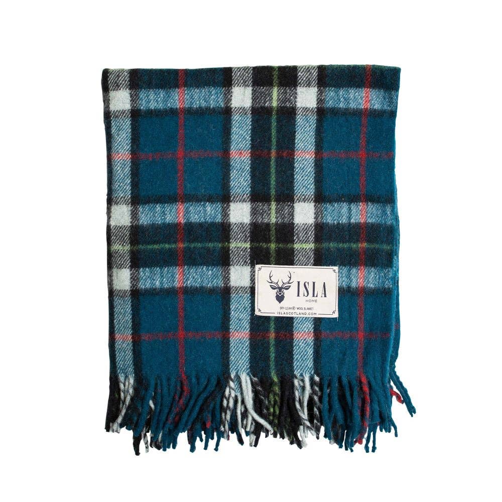 Wool Tartan Knee Rug - Thomson Blue