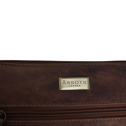 'CORI' Distressed Tan Real Leather Crossbody Bag