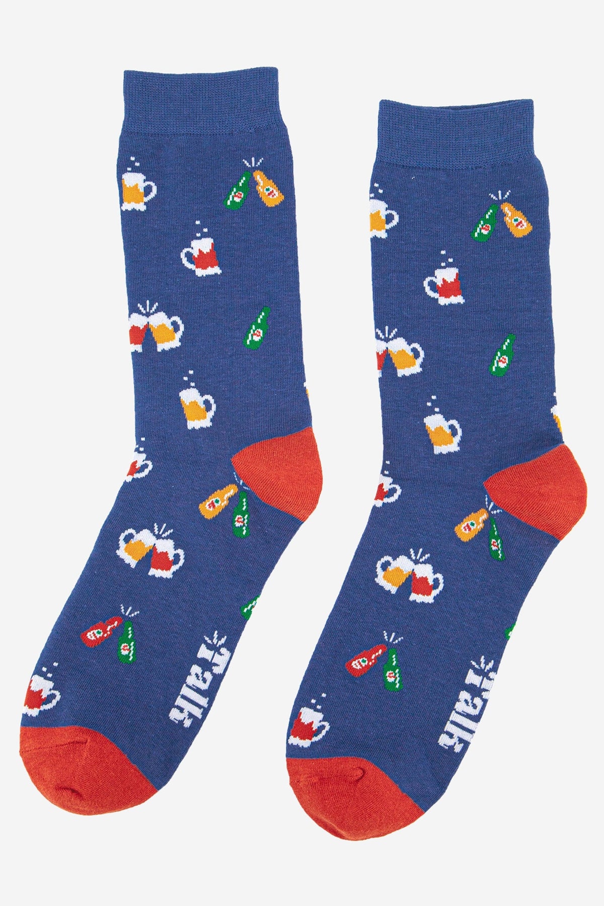 Men's Bamboo Socks - Blue, Beer Party