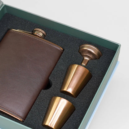 4 Piece Copper Hip Flask Set