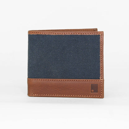 Navy Waxed Canvas Wallet