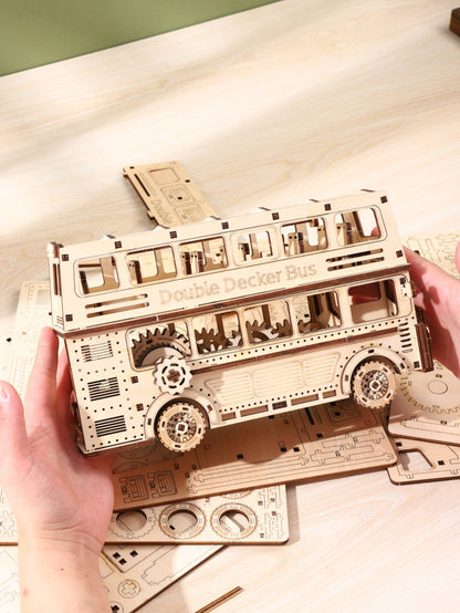 DIY Model wooden kit double decker bus