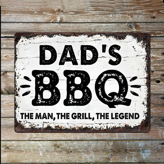 Dad's BBQ The Man Grill | Father's Day | Metal Sign Plaque