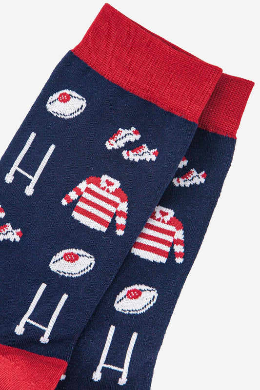 Men's Bamboo Socks - Navy Blue, Rugby