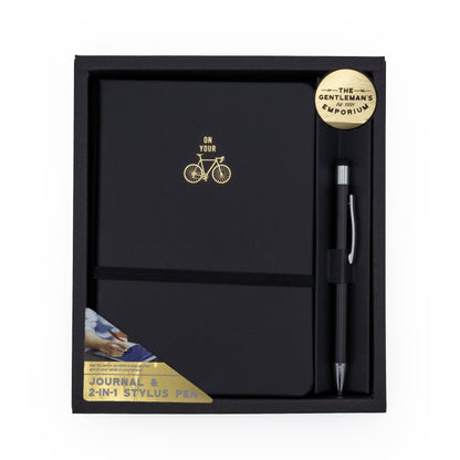 Gentlemen’s Emporium Notebook & Pen Set – On Your Bike Cover Design