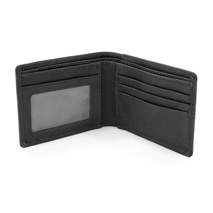 Black Leather Wallet - Stitched Detailing