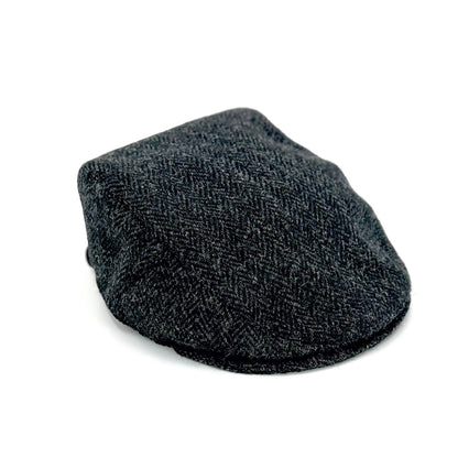 Harris Tweed Flat Cap (One Size Fits All) Charcoal