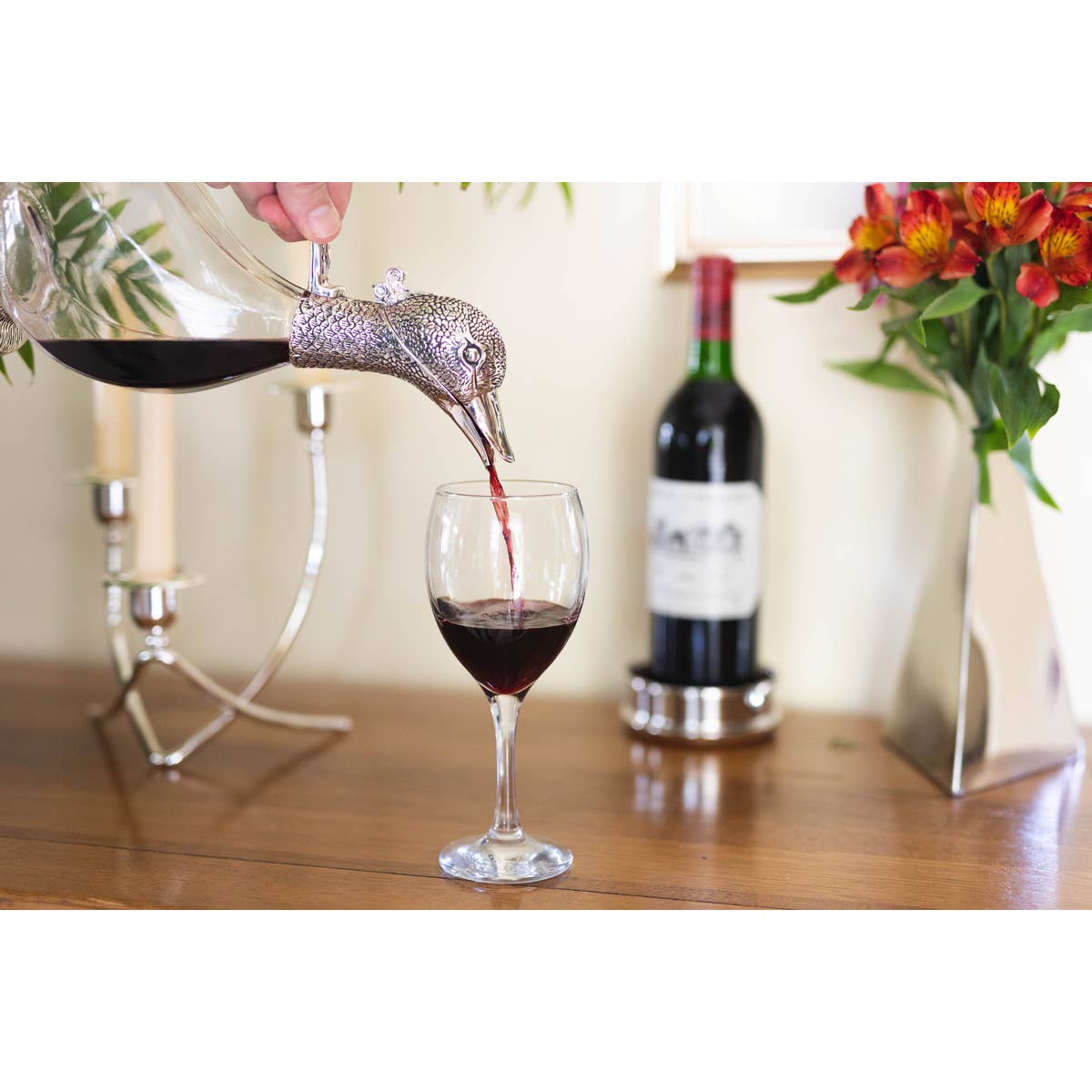 Duck Decanter Silverplated