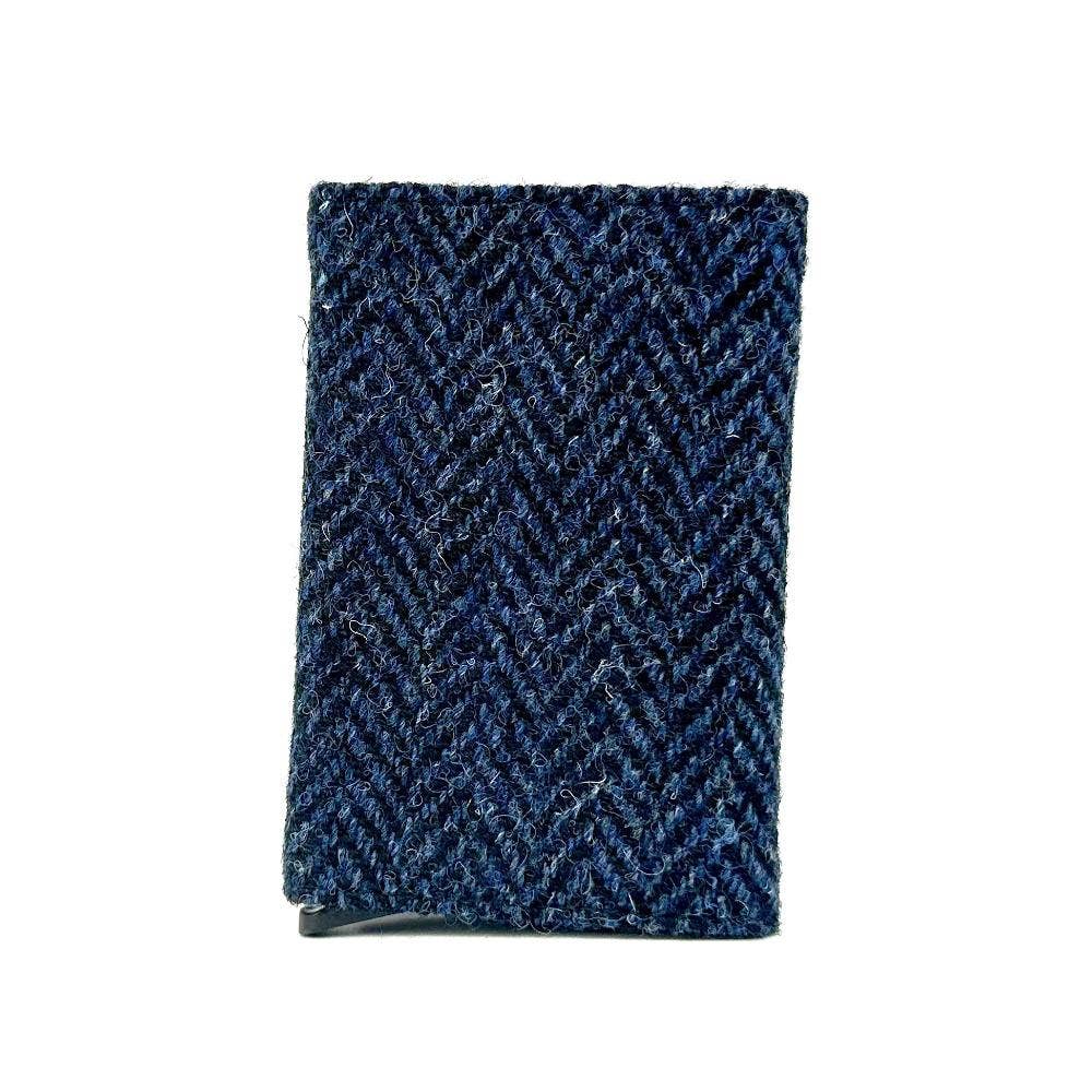Harris Tweed RFID Pop Up Card Holder Blue