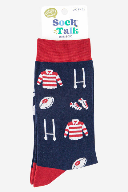 Men's Bamboo Socks - Navy Blue, Rugby