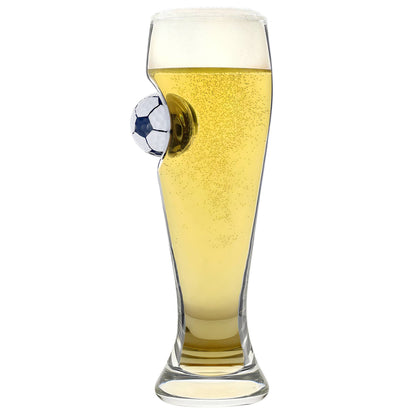 Sports Fan On the Ball Football Glass