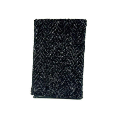 Harris Tweed RFID Pop Up Card Holder Charcoal Herringbone
