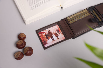 Biggs & Bane Large Capacity Men's Bifold Black & Dark Brown Leather Wallet