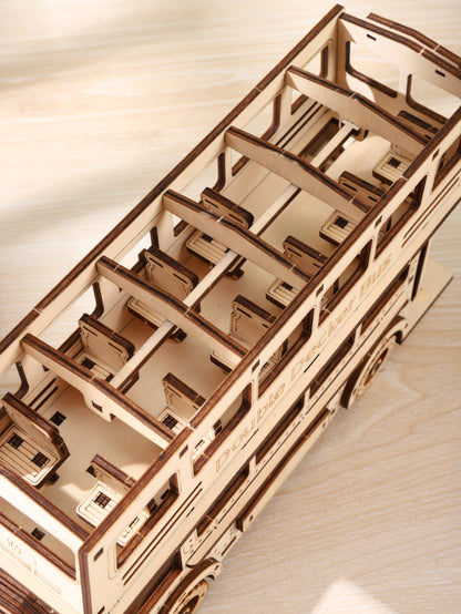 DIY Model wooden kit double decker bus