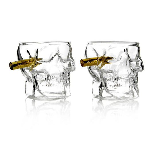 Bar Bespoke Skull Shot Glasses x 2 - Halloween Special