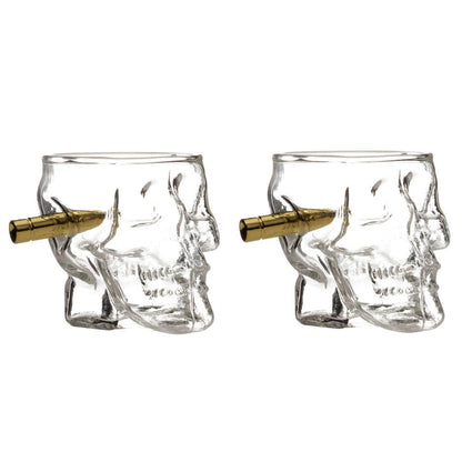 Bar Bespoke Skull Shot Glasses x 2 - Halloween Special