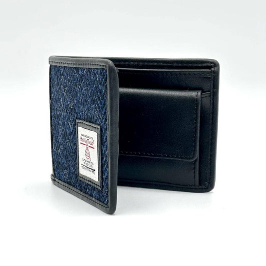 Harris Tweed Bifold Coin Wallet Blue