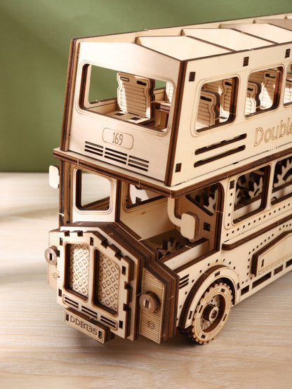 DIY Model wooden kit double decker bus