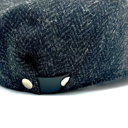 Harris Tweed Flat Cap (One Size Fits All) Charcoal