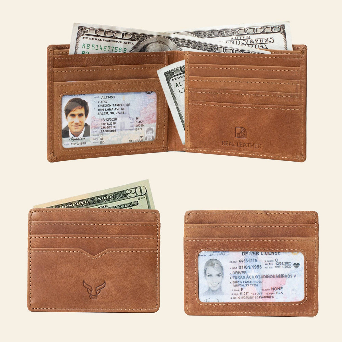 'THE PRESTIGE COMBO' Tan Genuine Leather Wallet & Cardholder Combo Gift Box