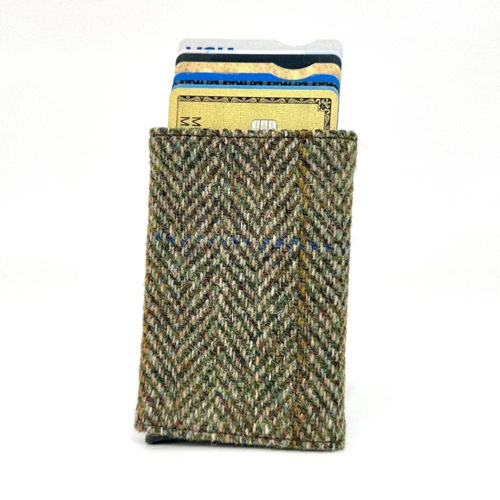 Harris Tweed RFID Pop Up Card Holder Country Green