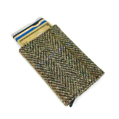 Harris Tweed RFID Pop Up Card Holder Country Green