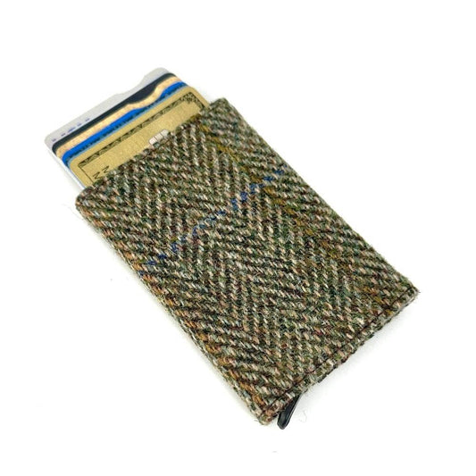 Harris Tweed RFID Pop Up Card Holder Country Green