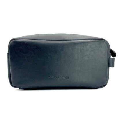 Harris Tweed Toiletry Bag Blue Herrinbone