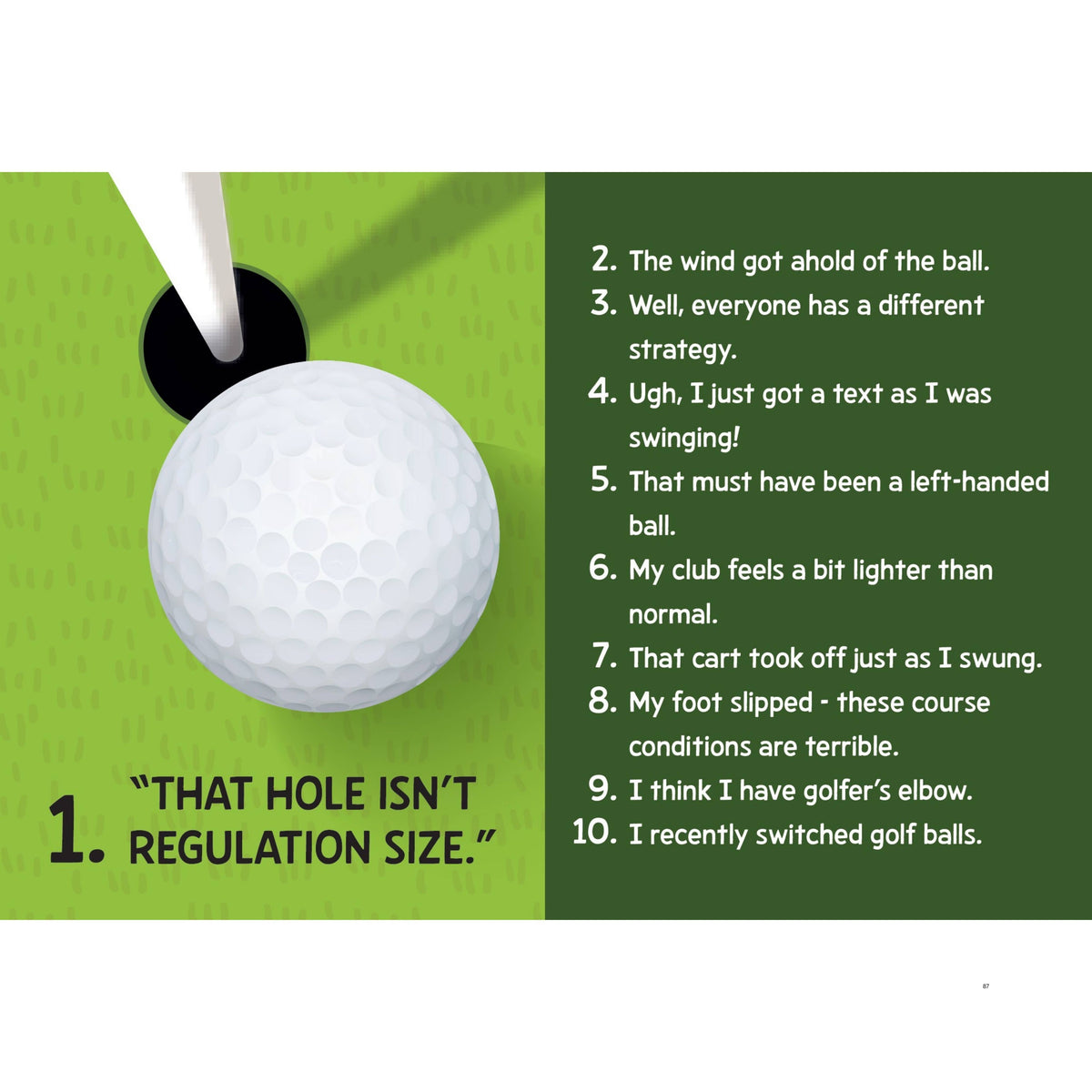 500 Excuses For a Bad Golf Shot Joke Gift Book - Men's Gifts