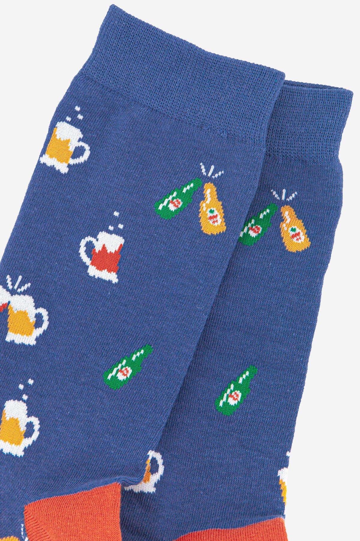 Men's Bamboo Socks - Blue, Beer Party