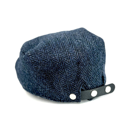 Harris Tweed Flat Cap (One Size Fits All) Blue Herrinbone