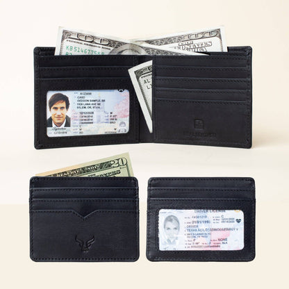 'THE PRESTIGE COMBO' Black Genuine Leather Wallet & Cardholder Combo Gift Box