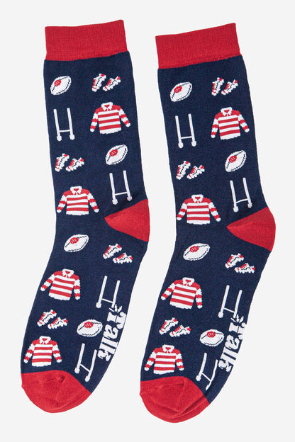 Men's Bamboo Socks - Navy Blue, Rugby
