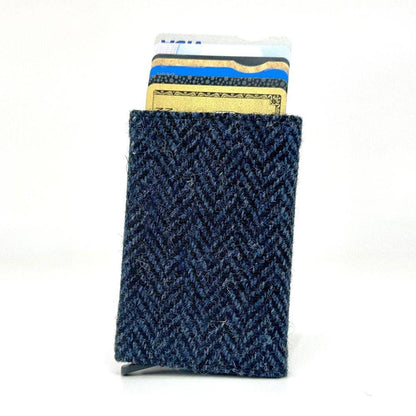 Harris Tweed RFID Pop Up Card Holder Blue