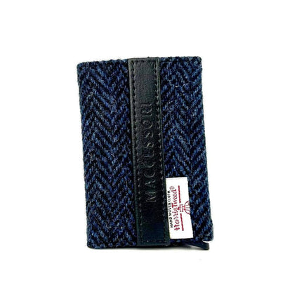 Harris Tweed RFID Pop Up Card Holder Blue