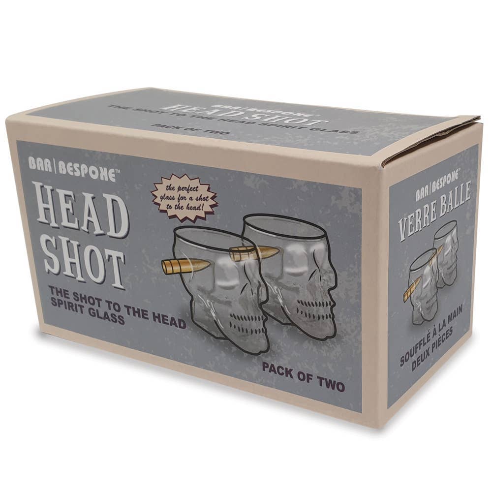 Bar Bespoke Skull Shot Glasses x 2 - Halloween Special