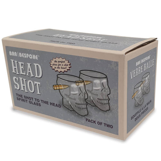 Bar Bespoke Skull Shot Glasses x 2 - Halloween Special
