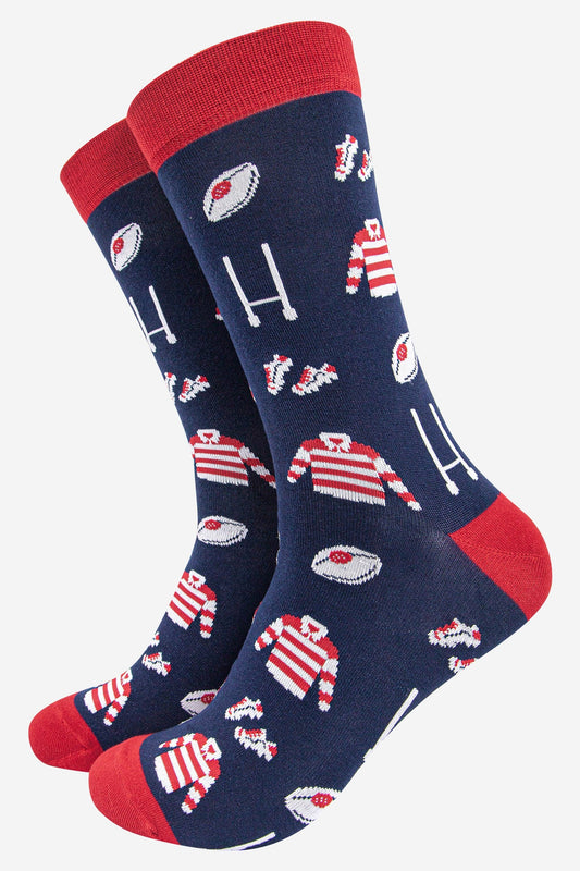 Men's Bamboo Socks - Navy Blue, Rugby