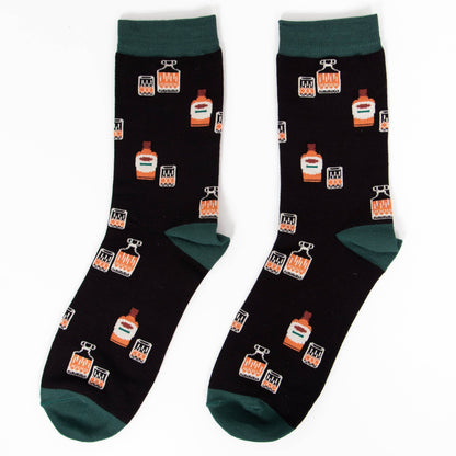 Men's Bamboo Socks - Black, Whisky