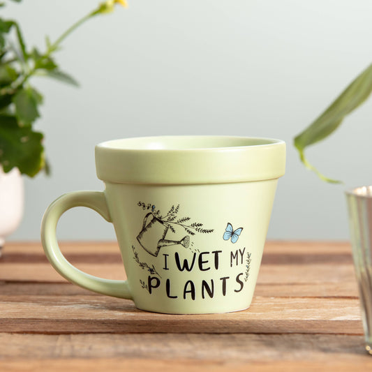 Wet My Plants Plant Pot Mug - Gardening Gifts