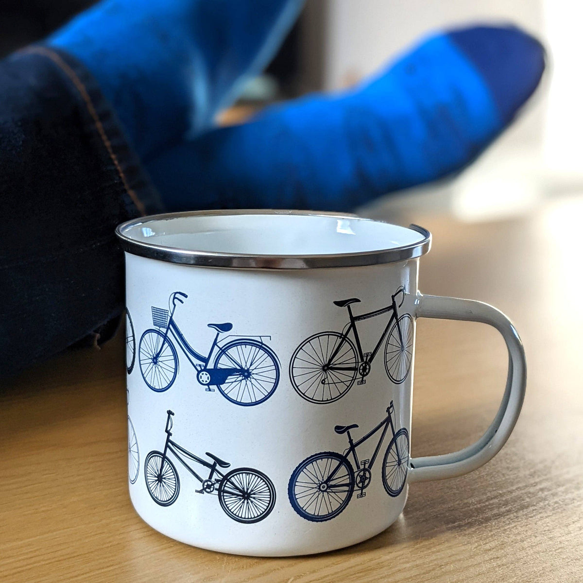 Gentleman’s Emporium Enamel Bicycles Mug & Sock Set