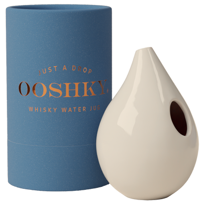 Ooshky Whisky Water Jug - White Ceramic